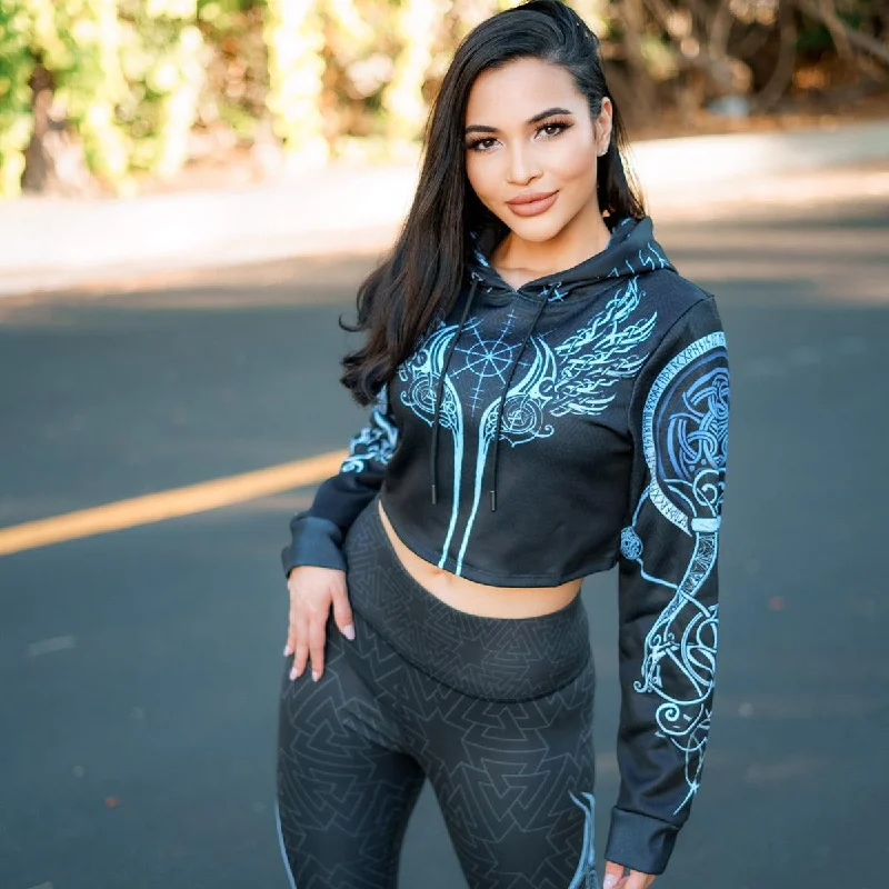 Street Fashion Valkyries of Valhalla Crop Hoodie