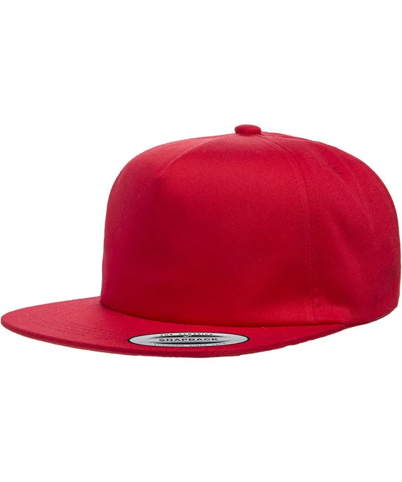 Advanced Customization Y6502 - Yupoong Adult Unstructured 5-Panel Snapback Cap | Red