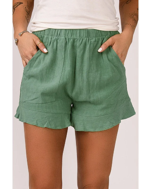 Knowledge And Elegance Azura Exchange High Waist Ruffle Shorts with Pockets - XL