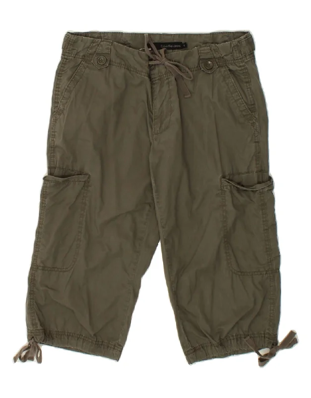 Advanced Customization CALVIN KLEIN JEANS Womens Cargo Bermuda Shorts US 6 Large W32 Khaki Cotton