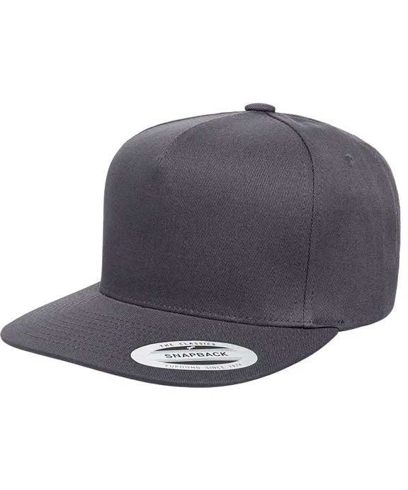 High Street Style Y6007 - Yupoong Adult 5-Panel Cotton Twill Snapback Cap | Dark Grey High Street Style Y6007 - Yupoong Adult 5-Panel Cotton Twill Snapback Cap | Dark Grey