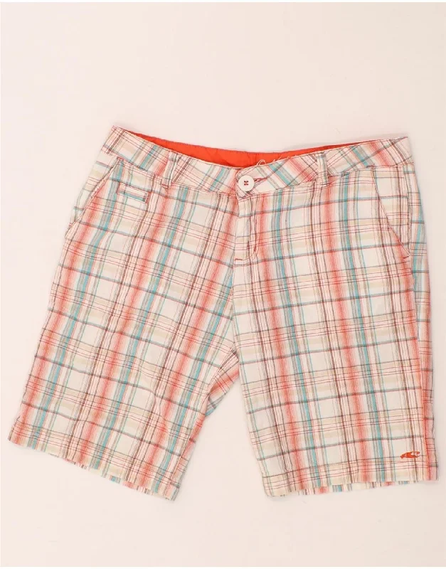 Casual And Versatile O'NEILL Womens Chino Shorts US 5 Medium W28 Red Check Cotton