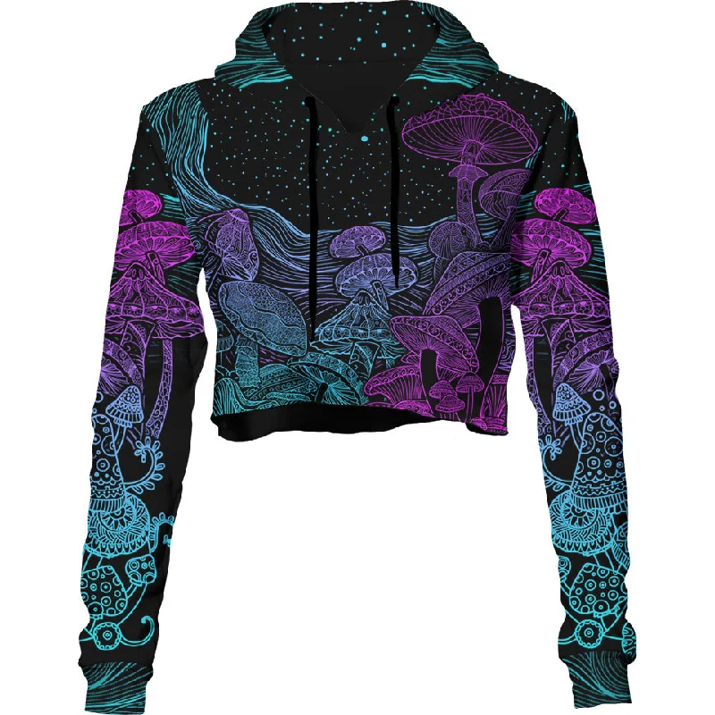 Tropical Style Mycelia Crop Hoodie