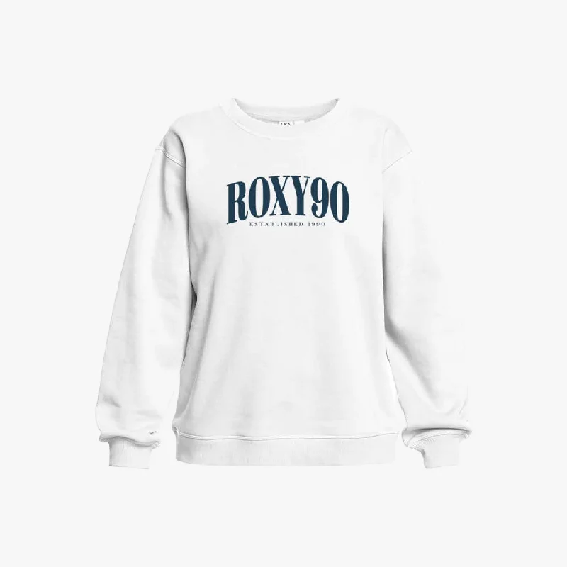 Warm And Comfortable Roxy Womens Surf Stoked A Crew Sweater White