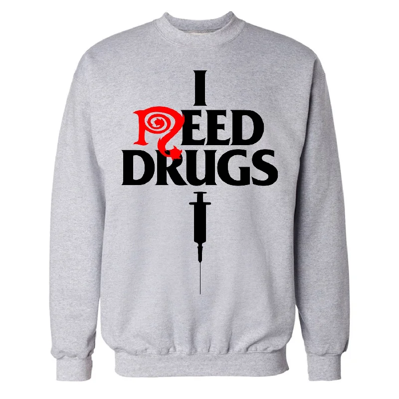 High-end Sense Necro "I Need Drugs" Crewneck Sweatshirt