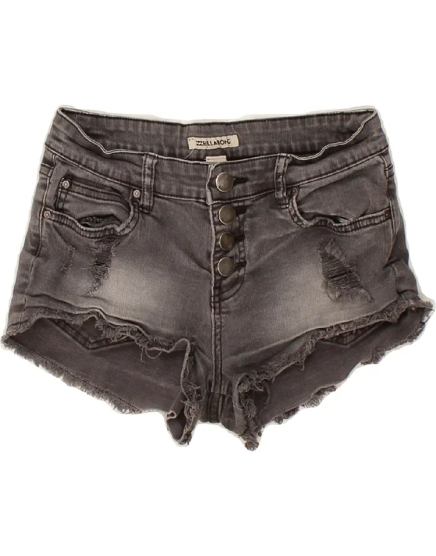 Classic Color BILLABONG Womens Denim Shorts W25 XS  Grey Cotton