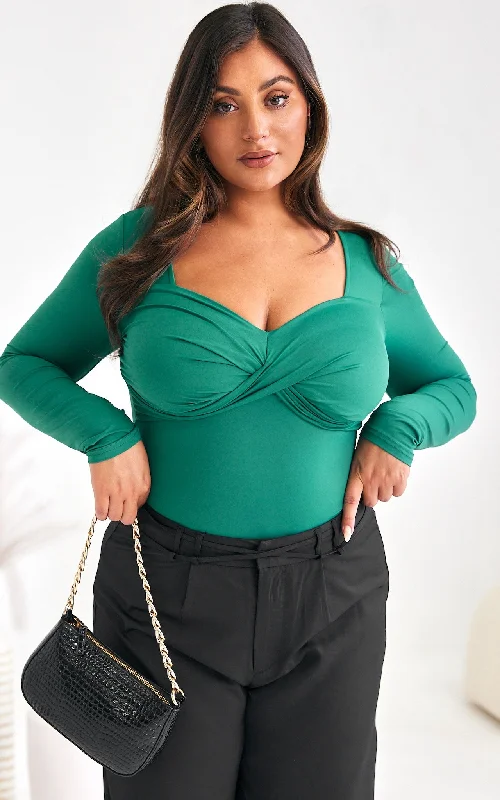 Designer Style Lydia Top - Forest Green