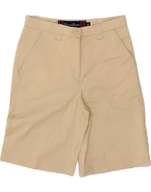 Relaxed Style CONTE OF FLORENCE Womens Chino Shorts IT 40 Small W28  Beige Cotton