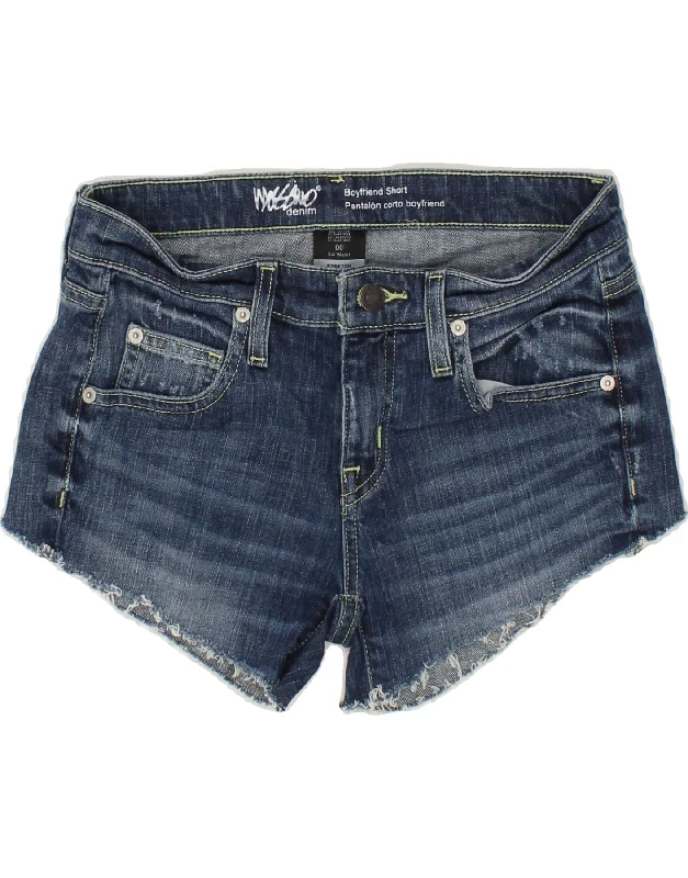 Comfort Fit MOSSIMO Womens Boyfriend Denim Shorts US 00 2XS W24 Blue Cotton