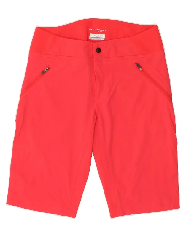Celebrity Style COLUMBIA Womens Omni-Wick Bermuda Shorts US 8 Medium W30  Red Nylon