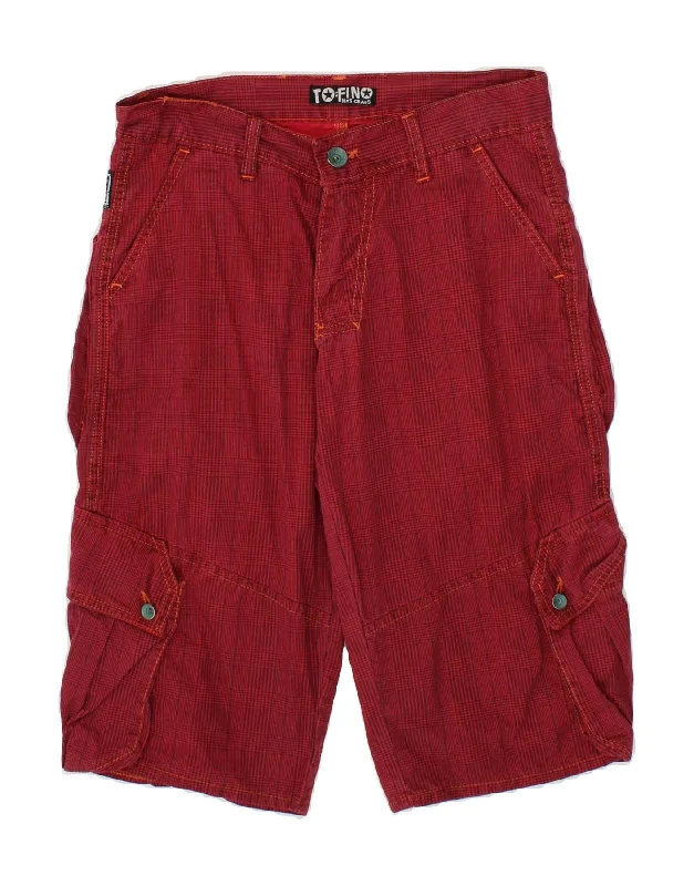Fashion Expert VINTAGE Womens Bermuda Shorts IT 42 Medium W28  Red Check Cotton