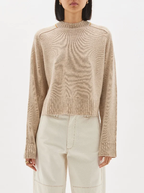 Leisure And Entertainment wool cashmere chunky crew knit