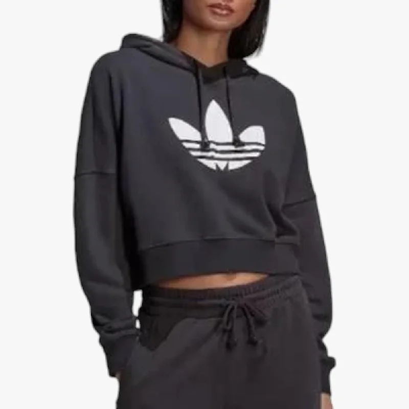 Noble And Elegant adidas Womens Cropped Hoodie Carbon Charcoal