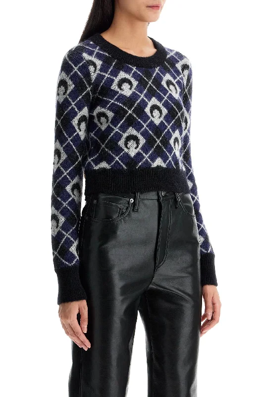 Everyday Comfort Marine Serre Cropped Moon Argyle Pattern