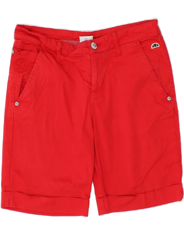 Sports Casual Style ELLESSE Womens Chino Shorts IT 42 Medium W30 Red Cotton