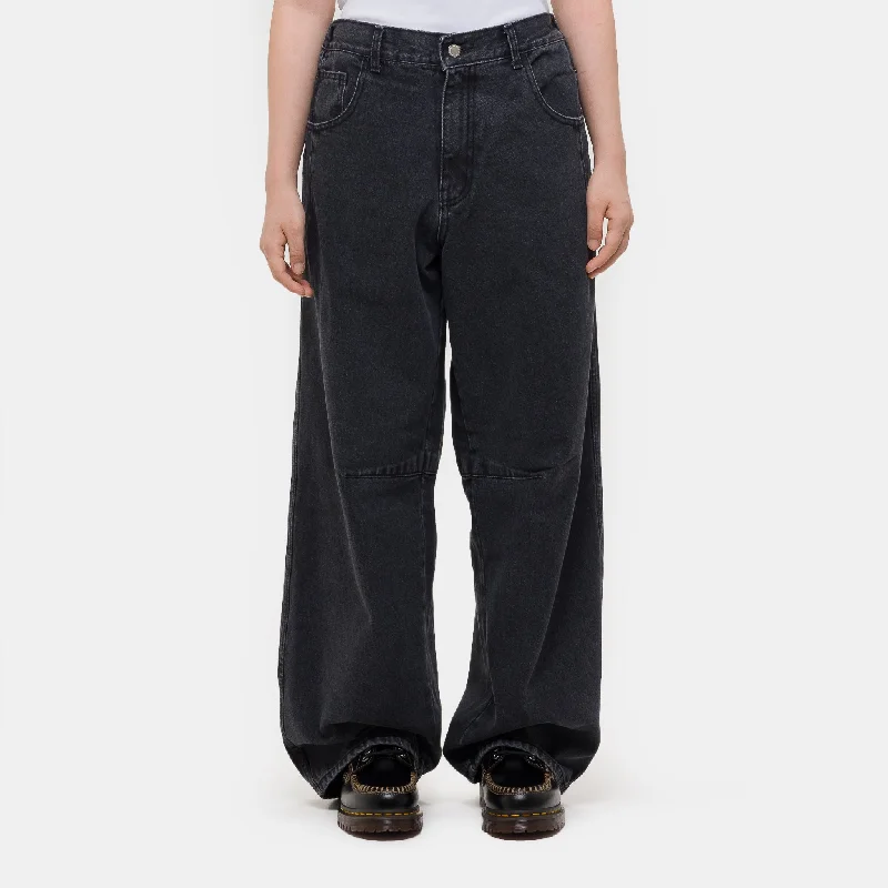 Retro Dress Half-Dart Maxi Jean in Black Wash
