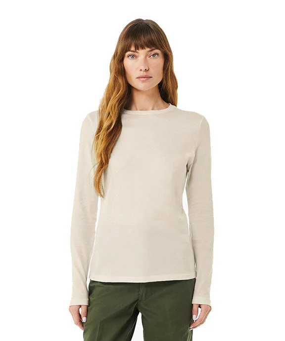 Exquisite Embroidery B6500 - Bella + Canvas Ladies Jersey Long-Sleeve T-Shirt | Heather Dust Exquisite Embroidery B6500 - Bella + Canvas Ladies Jersey Long-Sleeve T-Shirt | Heather Dust