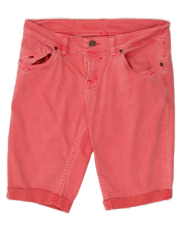 Classic Style TOMMY HILFIGER Womens Victoria Denim Bermuda Shorts W29 L11 Pink Cotton