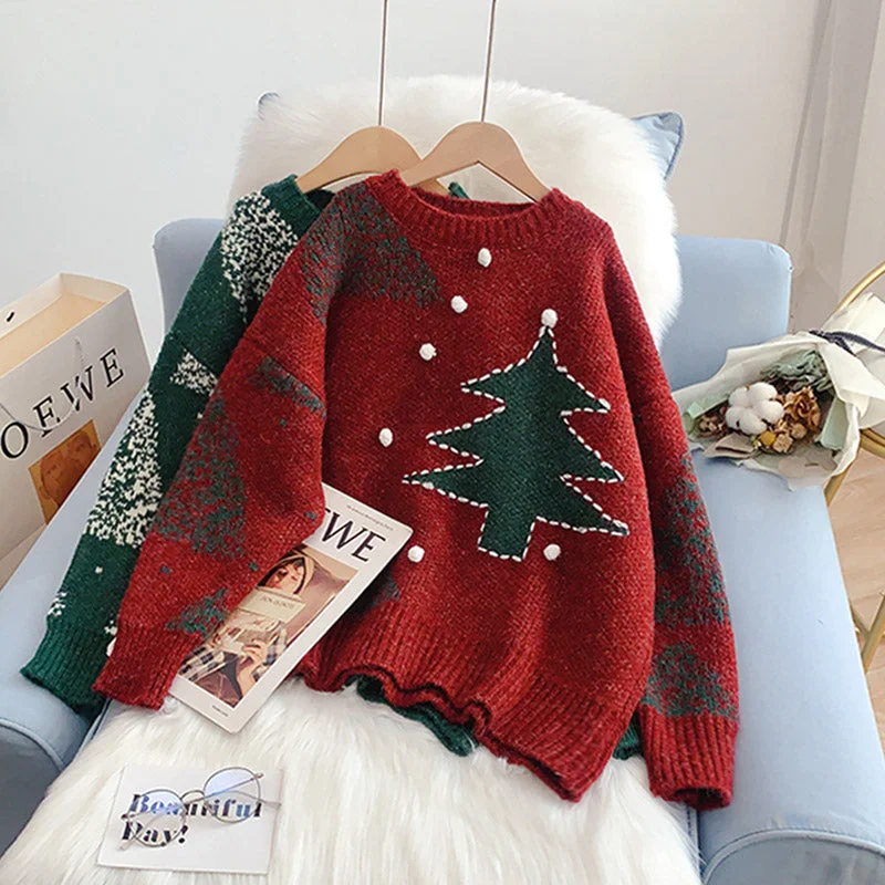 High Street Series Wear a lazy knitted jacket outside the Christmas style  4942