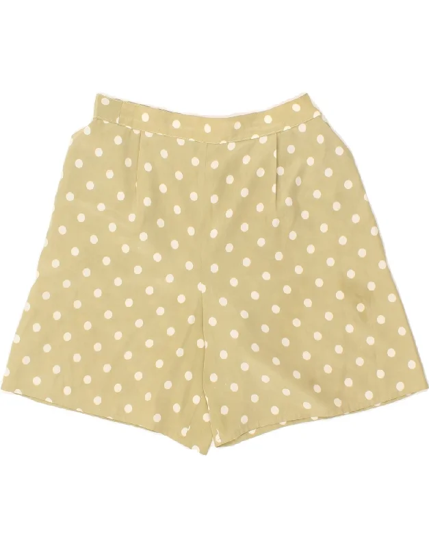 Retro Lace Fabric VINTAGE Womens High Waist Casual Shorts EU 42 Large W32 Beige Polka Dot Retro Lace Fabric VINTAGE Womens High Waist Casual Shorts EU 42 Large W32 Beige Polka Dot