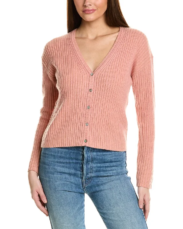 Fashion Design Collaboration Amanda Rib Plaited V-Neck Cashmere Cardigan