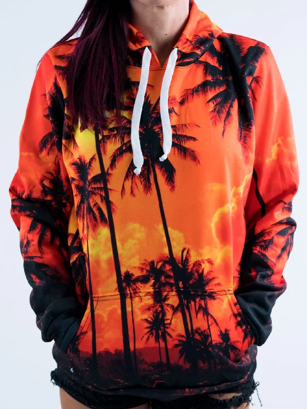 Romantic Temperament Palm Tree Sunset Unisex Hoodie