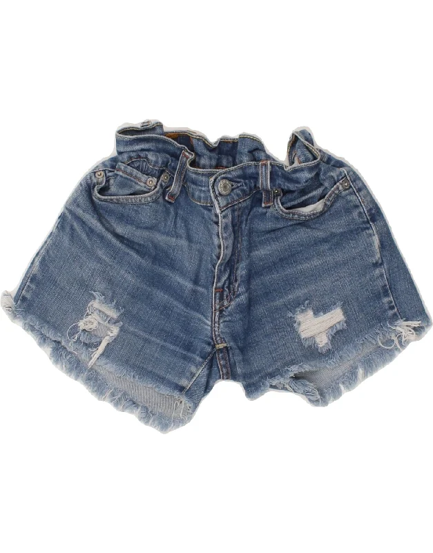 High Street Design LEVI'S Womens 529 Distressed Denim Shorts W27 Small Blue Cotton
