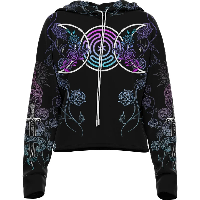 Comfortable down Hecate Drop Shoulder Crop Hoodie - Limited