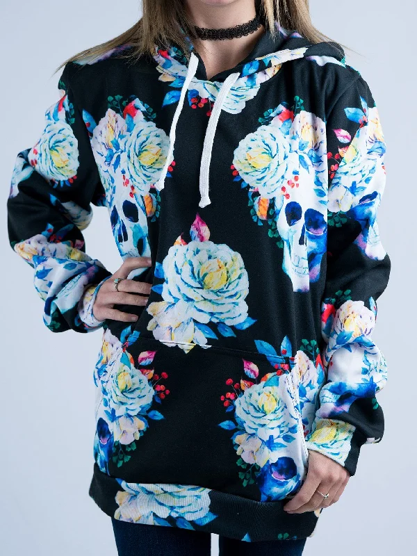 High-end Fabrics Happy Skulls Black Unisex Hoodie