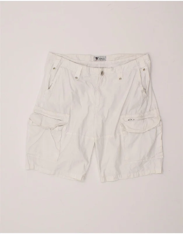 Fun and cute AVIREX Womens Cargo Shorts IT 48 XL W38 White Cotton