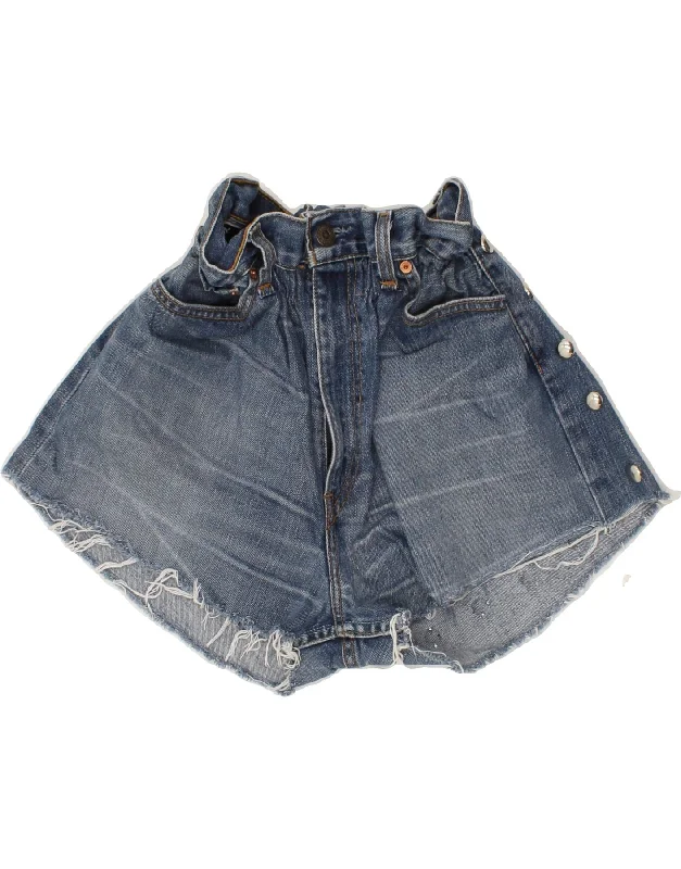 Fashionable Prints LEVI'S Womens Denim Shorts W24 XS Blue Cotton
