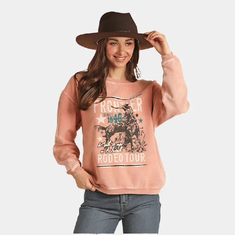 Sports suit style Rock and Roll Denim Frontier Rodeo Graphic Sweater