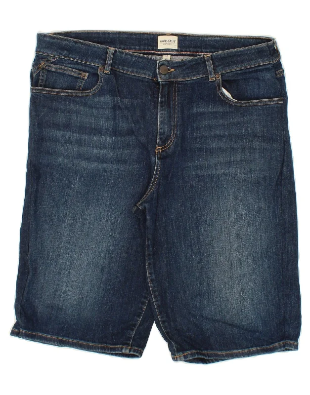 Cool Style WHITE STUFF Womens Boyfriend Denim Shorts W34 Large Navy Blue Cotton