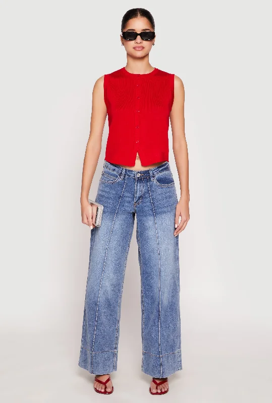 Dynamic Fashion Almost Famous Wide Leg Pintuck Jeans