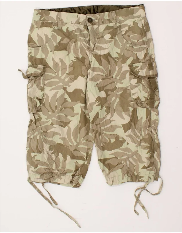 Smart Casuals BEAR Womens Bermuda Cargo Shorts UK 10 Small W32 Khaki Camouflage