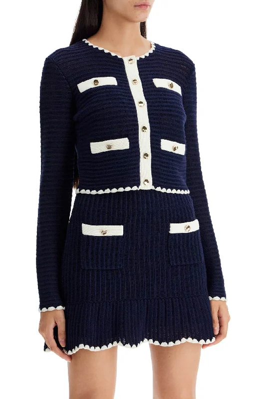 Soft Looks Self Portrait 'Cropped Crochet Cardigan
