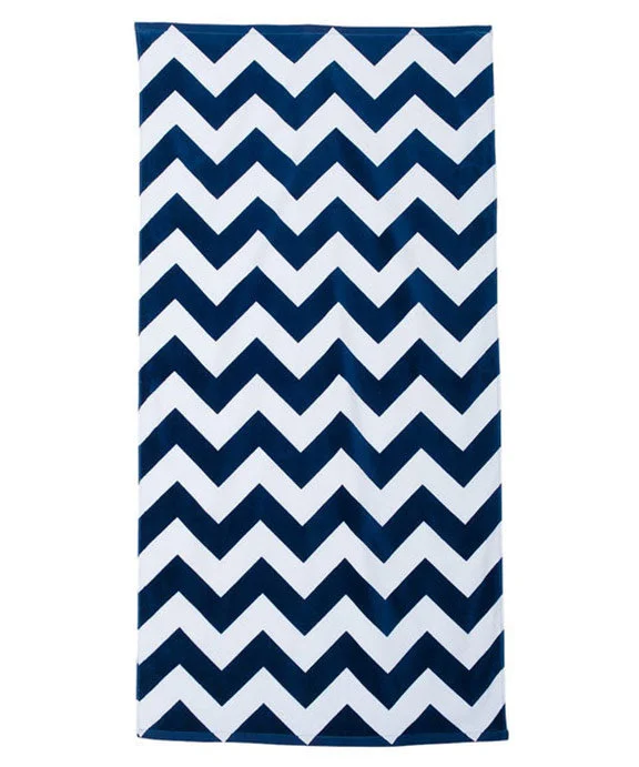 Casual And Versatile C3060 - Carmel Towel Company Classic Beach Towel | Navy Chevron Casual And Versatile C3060 - Carmel Towel Company Classic Beach Towel | Navy Chevron