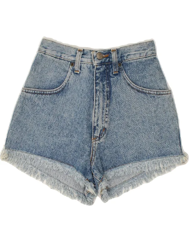 Everyday Comfort RIFLE Womens High Waist Denim Shorts W26 Small Blue Cotton