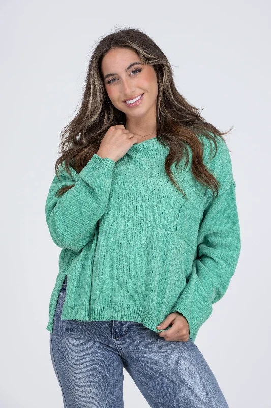 Street Vertical And Horizontal Design Sooner Or Later Women's Chic Hi Lo Sweater