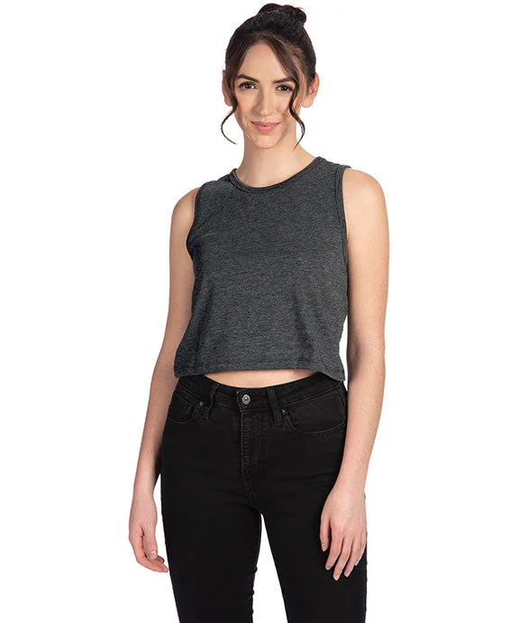 Fresh And Simple 5083 - Next Level Ladies Festival Cropped Tank Top | Charcoal