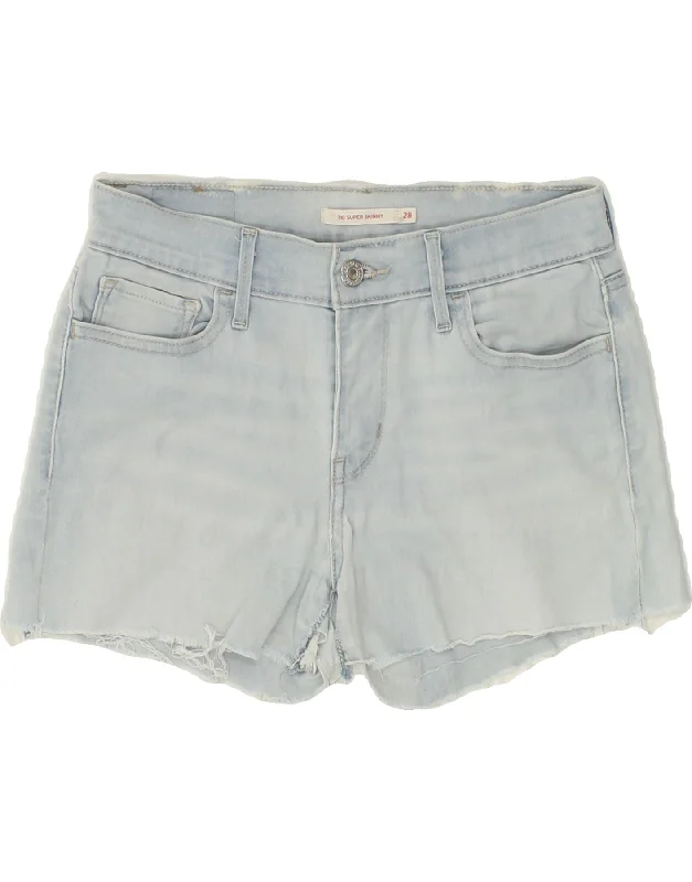 Noble Temperament LEVI'S Womens 710 Skinny Denim Shorts W28 Medium Blue