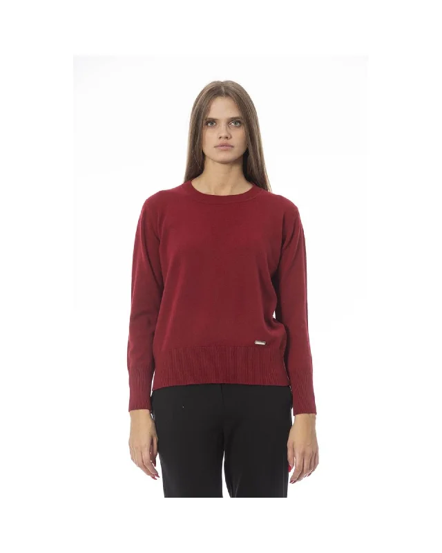 Luxury Classic Baldinini Trend Women's Red Wool Sweater - 42 IT