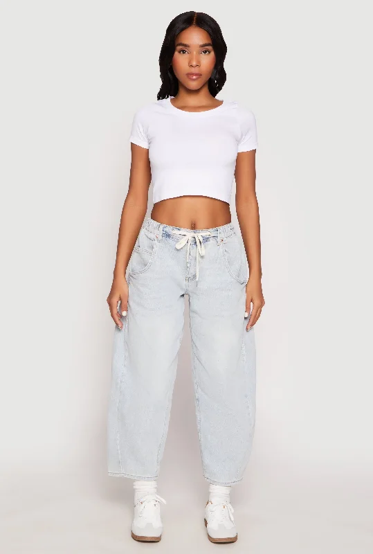 Casual And Casual Almost Famous Drawstring Waist Barrel Jeans
