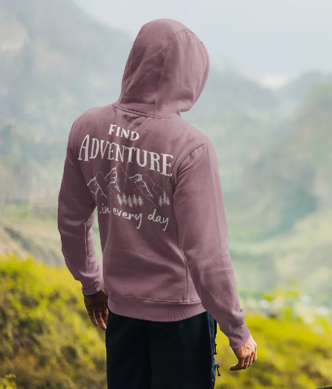 Single-shoulder Neck Design Find Adventure Organic Cotton Hoodie
