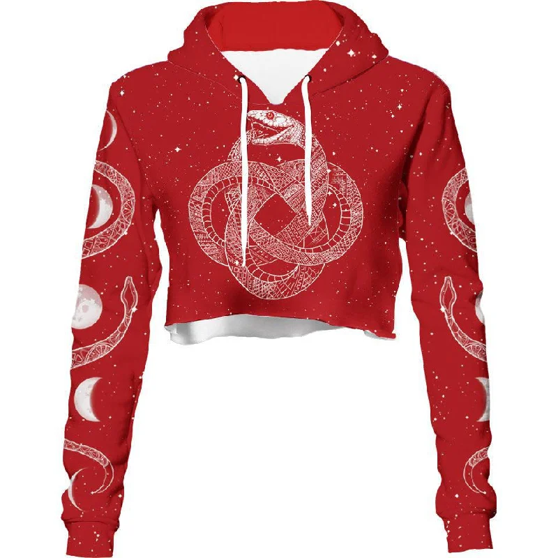 Body Design Ouroboros Crop Hoodie - Red Edition