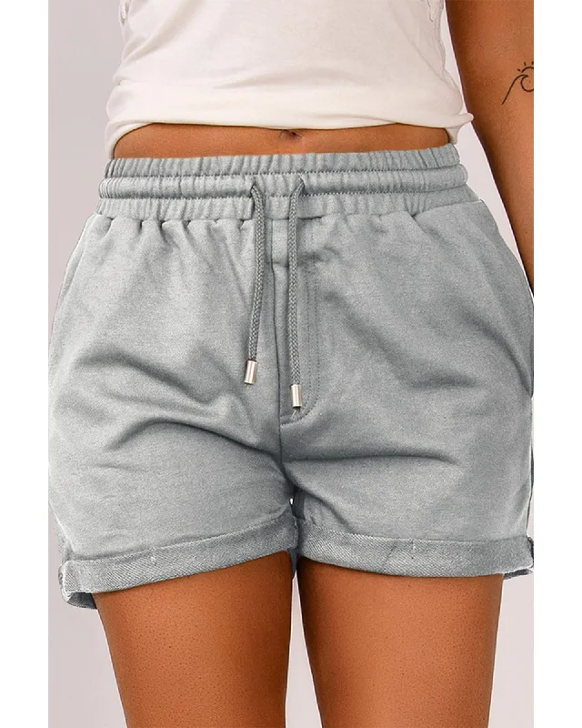 Fashion Selection Azura Exchange Tie Waist Cuffed Lounge Shorts - S
