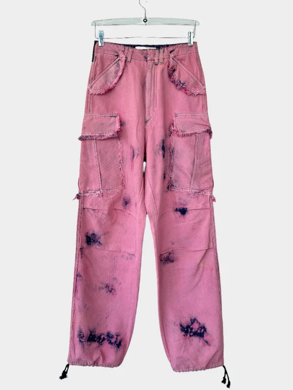 Sports High Waist Style Frayed Tie-dye Jeans