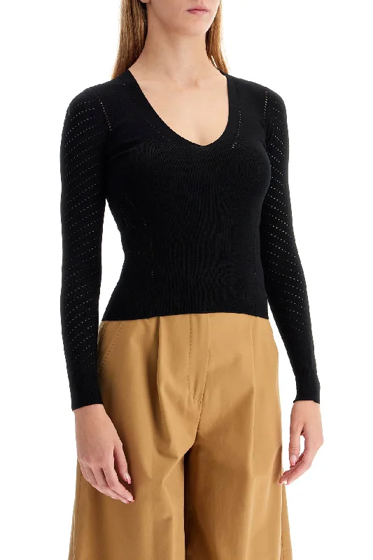 Sports Functional Style Max Mara Knitted Sweater With Perforated Details '