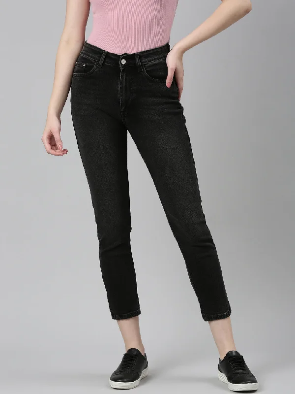 Stunning Fashion Women Grey Solid Regular Fit Denim Jeans