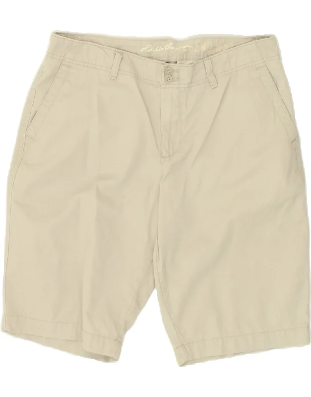 Playful Style EDDIE BAUER Womens Chino Shorts US 12 Large W36 Beige Cotton